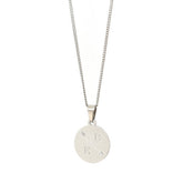 Collier en argent gravé - flèche simple et 2 initiales